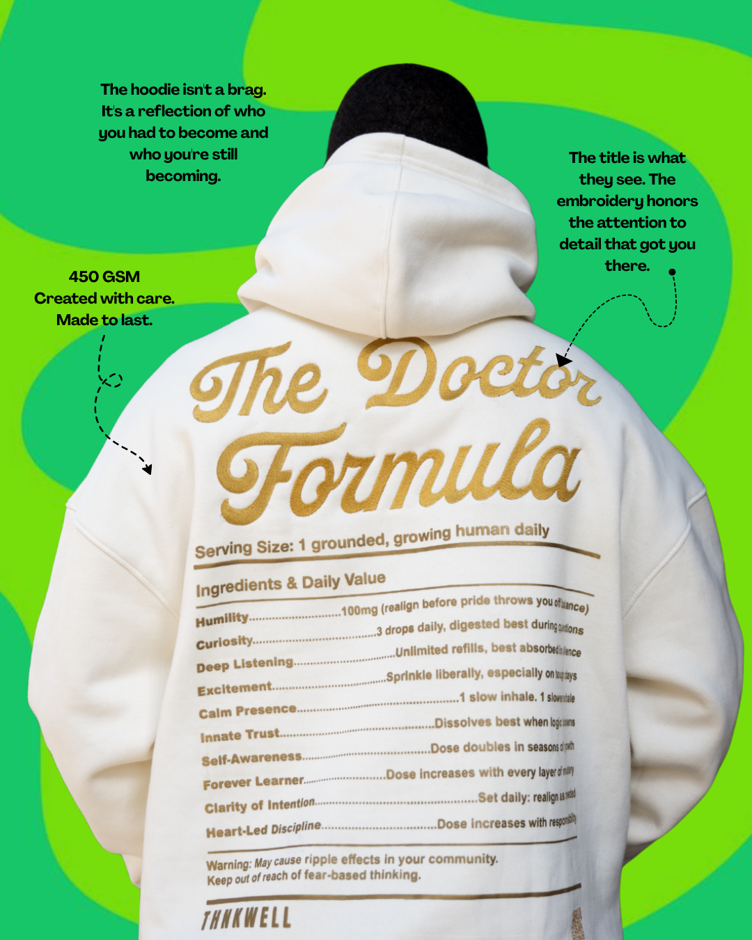 The Doctor Formula Hoodie (Golden Cream)/Embroidery