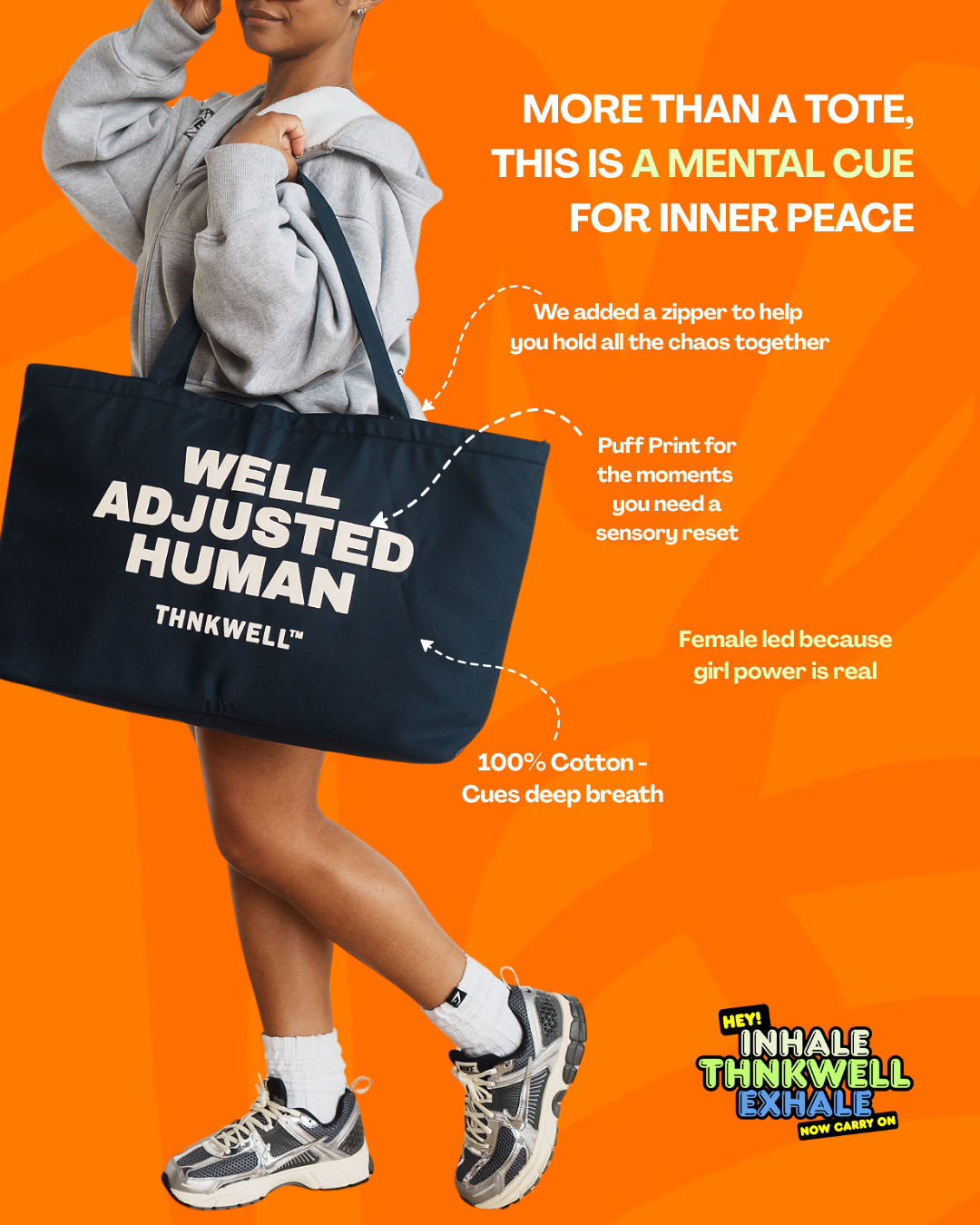 WELL ADJUSTED HUMAN CANVAS TOTE (Navy Blue)