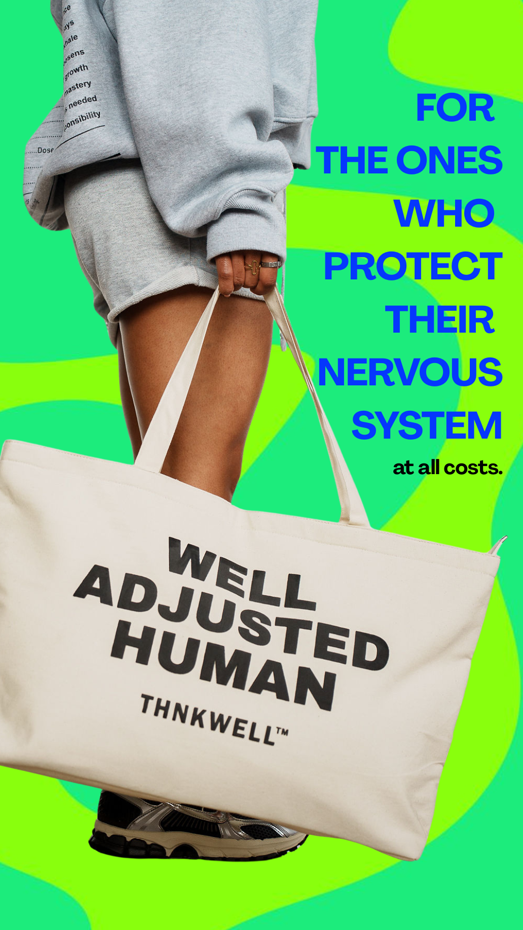 WELL ADJUSTED HUMAN CANVAS TOTE (Beige)