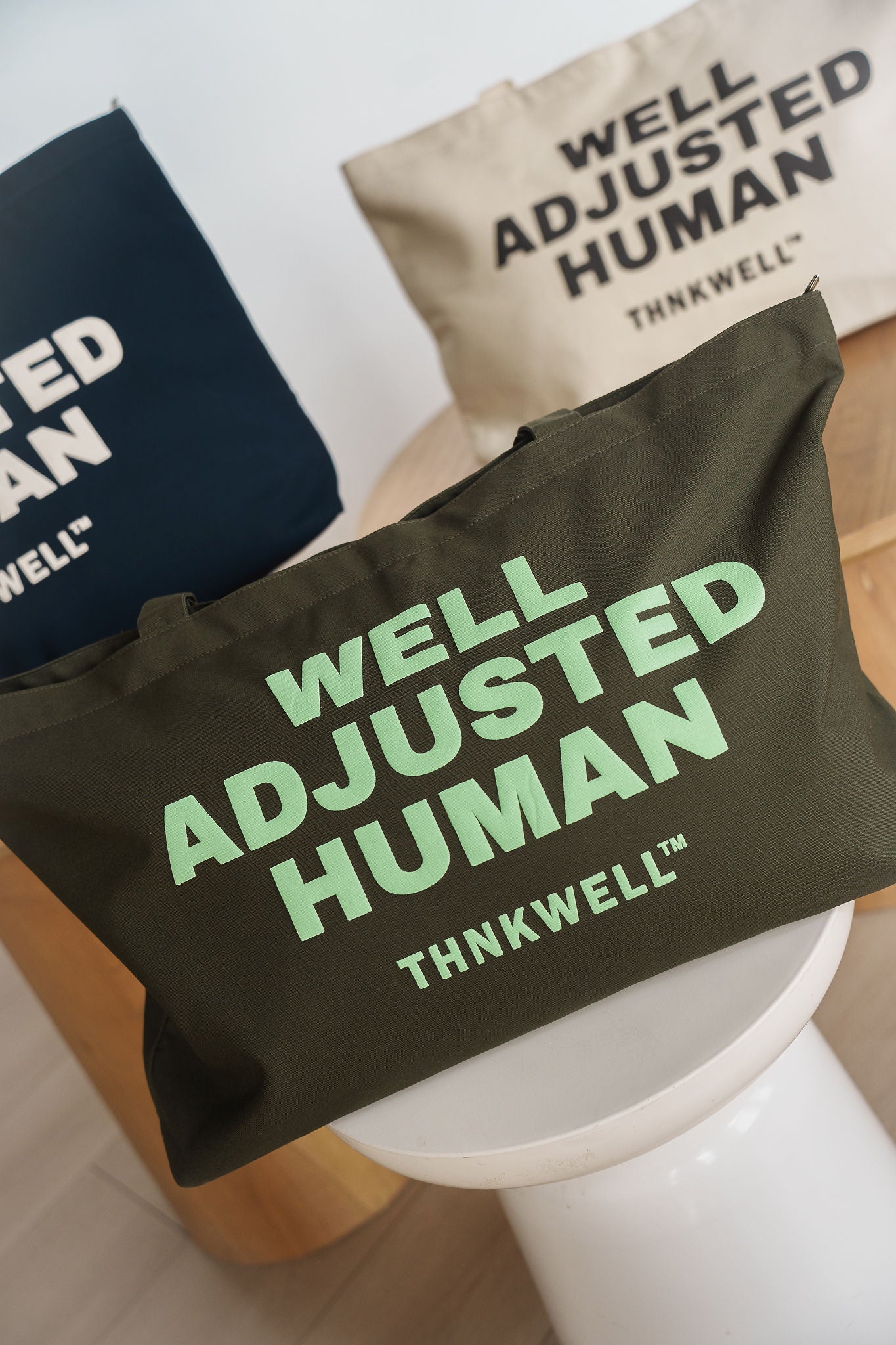 WELL ADJUSTED HUMAN CANVAS TOTE - (Green)