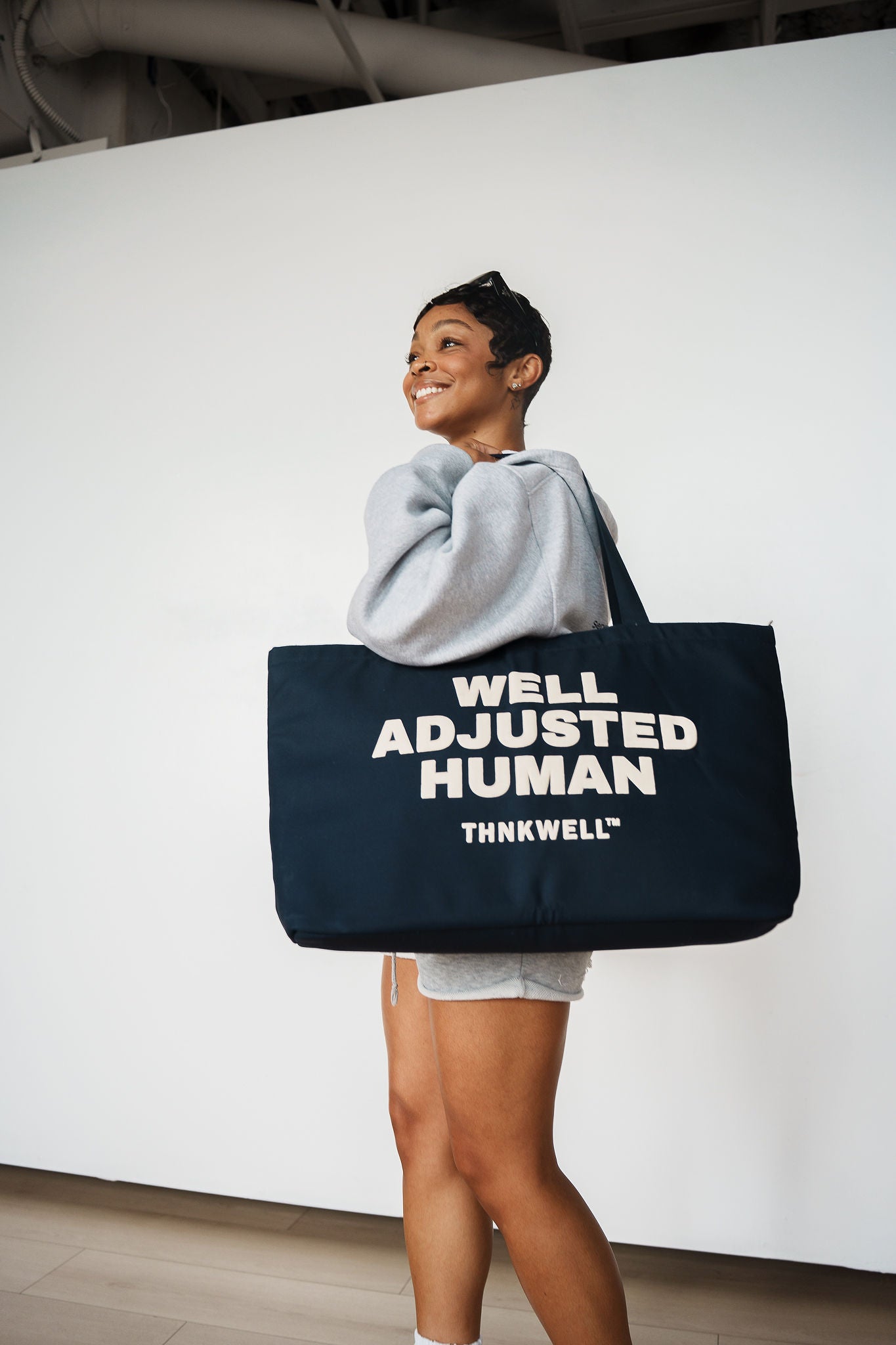 WELL ADJUSTED HUMAN CANVAS TOTE (Navy Blue)