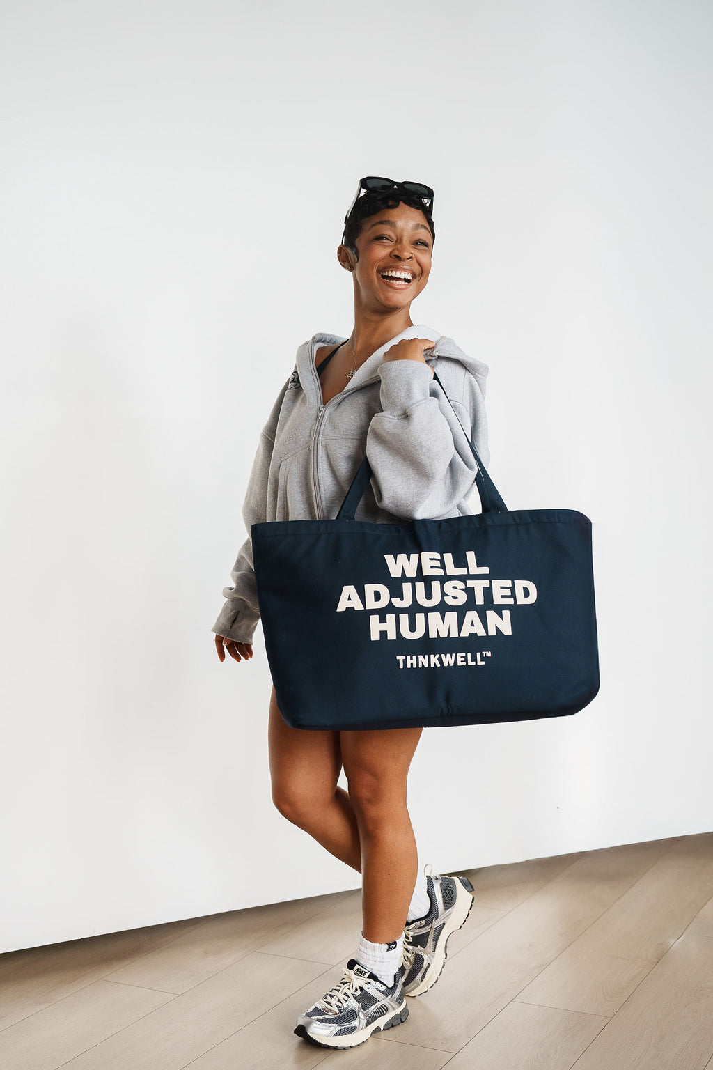 WELL ADJUSTED HUMAN CANVAS TOTE (Navy Blue)
