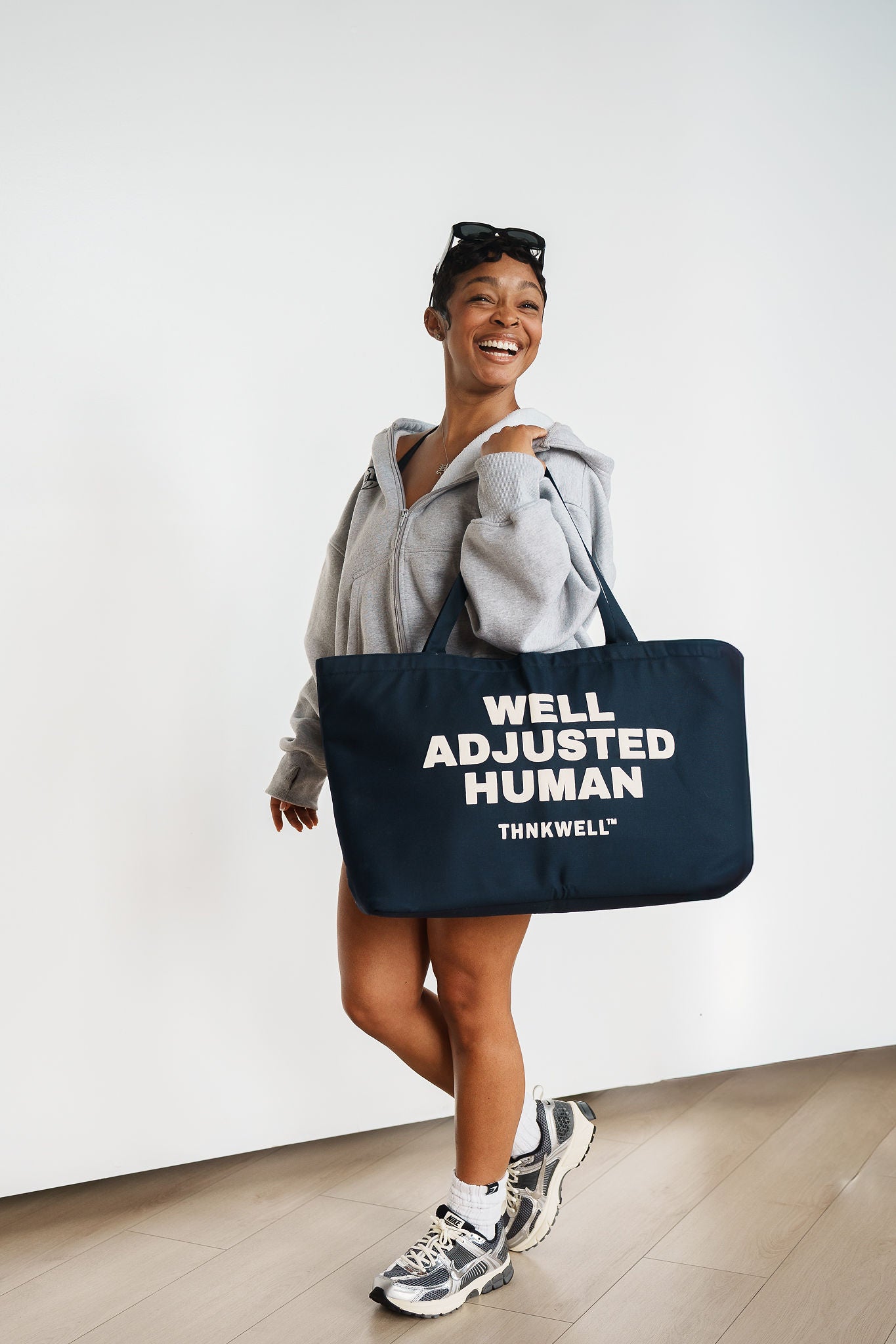 WELL ADJUSTED HUMAN CANVAS TOTE (Navy Blue)