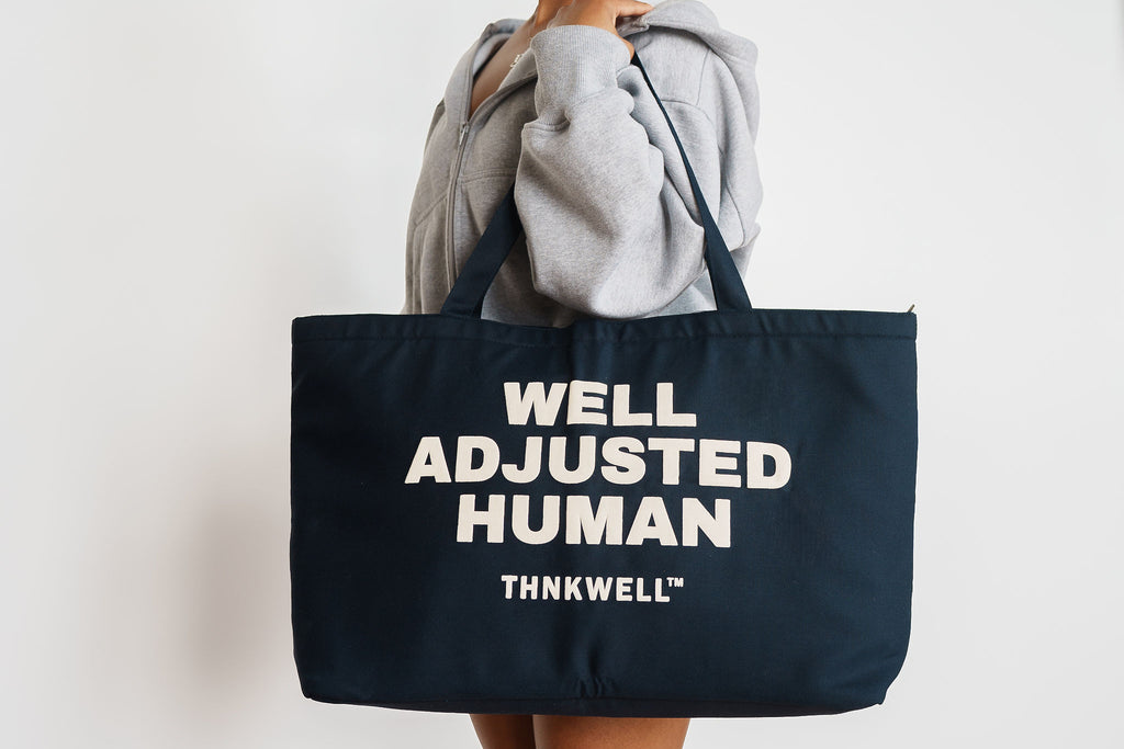 WELL ADJUSTED HUMAN CANVAS TOTE (Navy Blue)