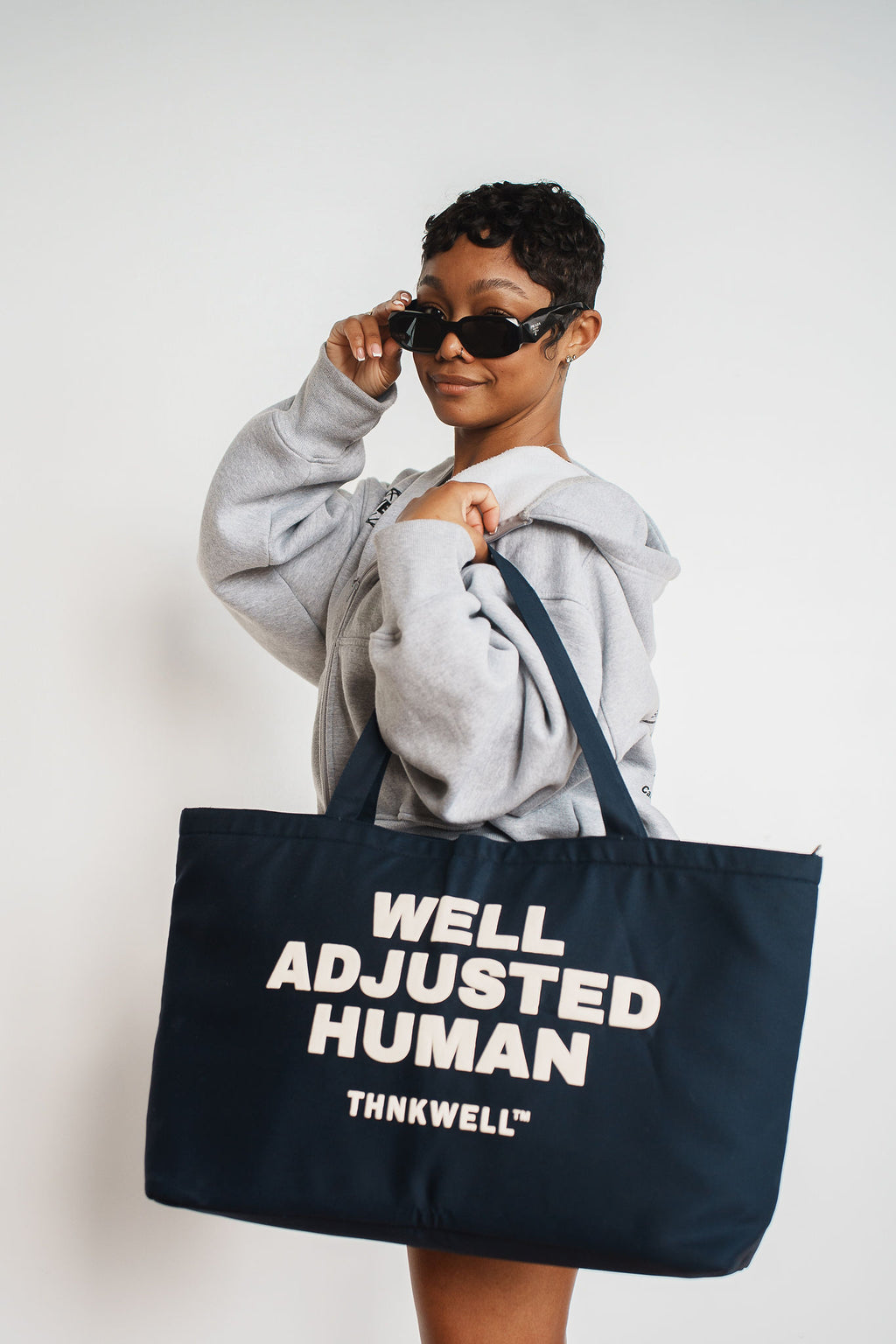 WELL ADJUSTED HUMAN CANVAS TOTE (Navy Blue)