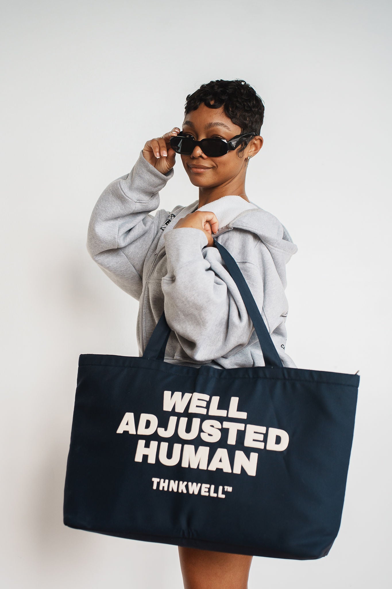 WELL ADJUSTED HUMAN CANVAS TOTE (Navy Blue)